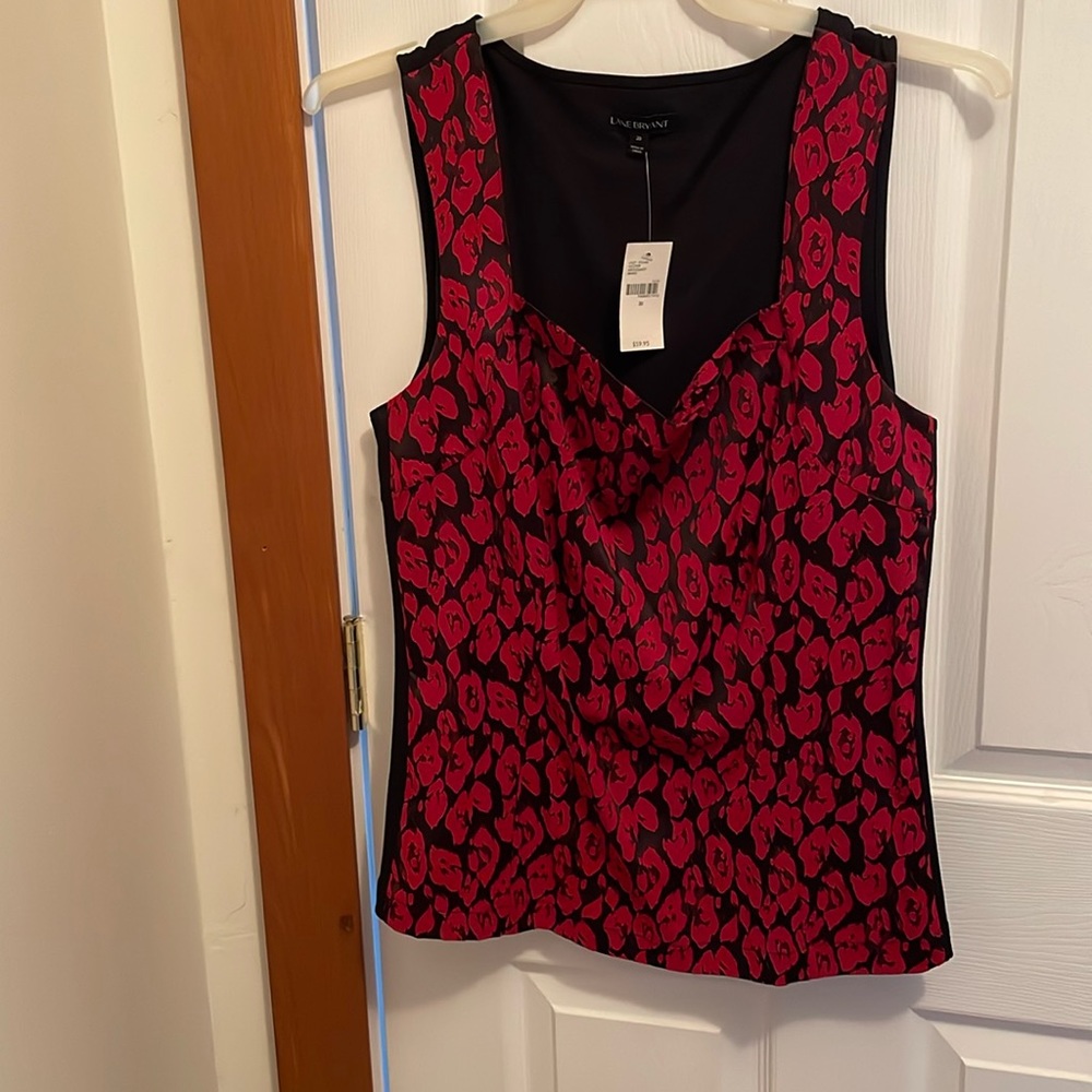 NEW w/ tags Doesn’t fit Red and Black corset type of no sleeve dress shirt